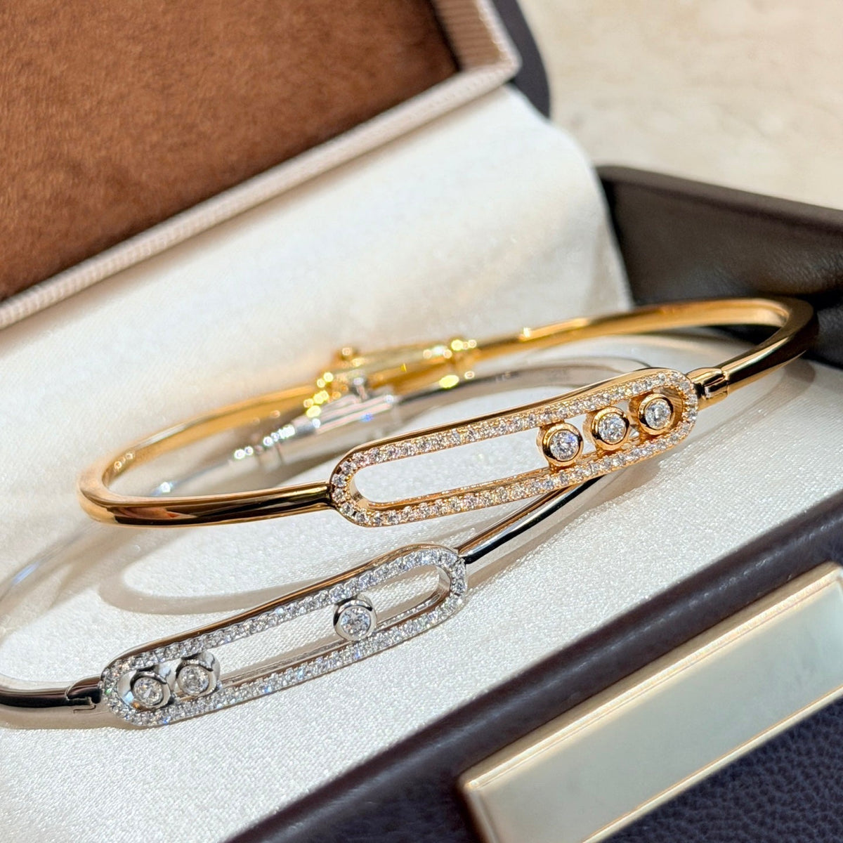 [Sophire Jewelry]Move Pavé Diamond Bangle Bracelet M