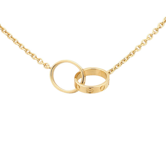 [Sophire]LOVE DOUBLE-RING INTERLOCKED NECKLACE