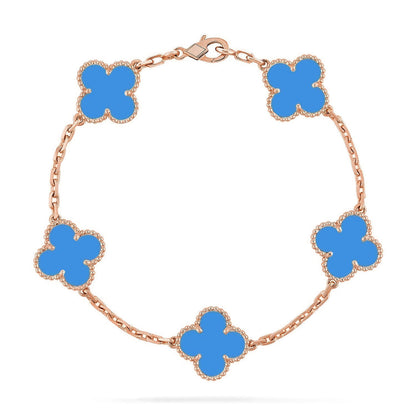 [Sophire Jewelry ] CLOVER 5 MOTIF BLUE AGATE BRACELET COLLECTION