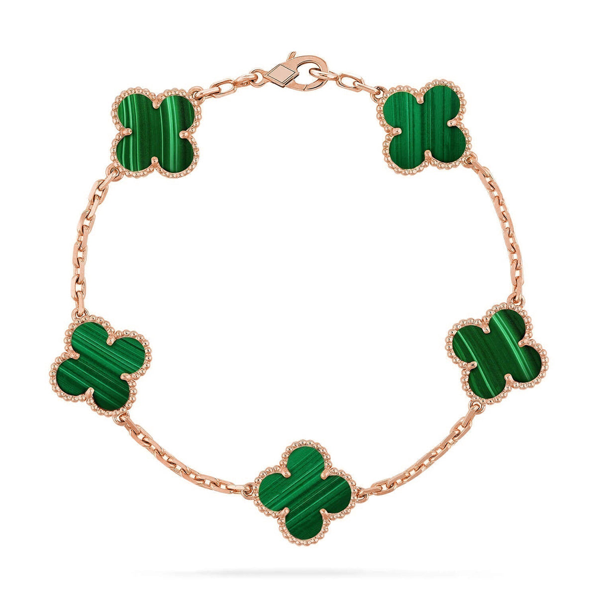 [Sophire Jewelry ] CLOVER 5 MOTIF MALACHITE BRACELET COLLECTION