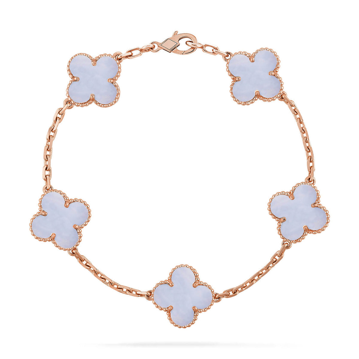 [Sophire Jewelry ] CLOVER 5 MOTIF PURPLE CHALCEDONY BRACELET COLLECTION