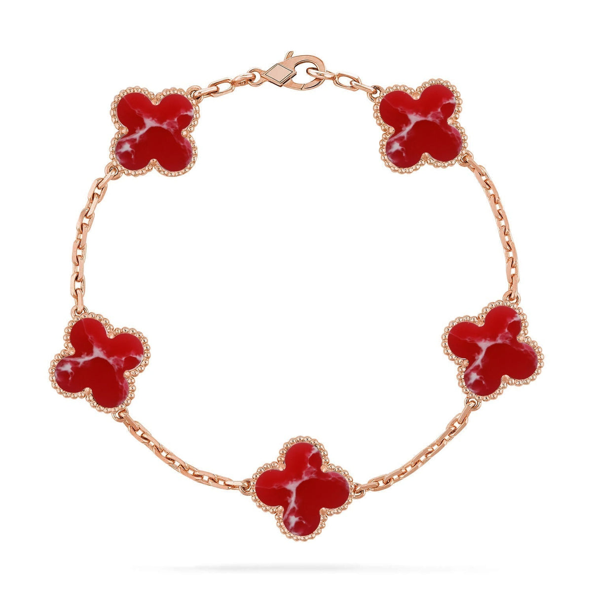 [Sophire Jewelry ]CLOVER 5 MOTIF RED PATTERN BRACELET COLLECTION
