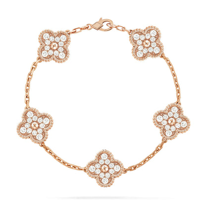 [Sophire Jewelry ] CLOVER 5 MOTIF FULL DIAMOND BRACELET COLLECTION