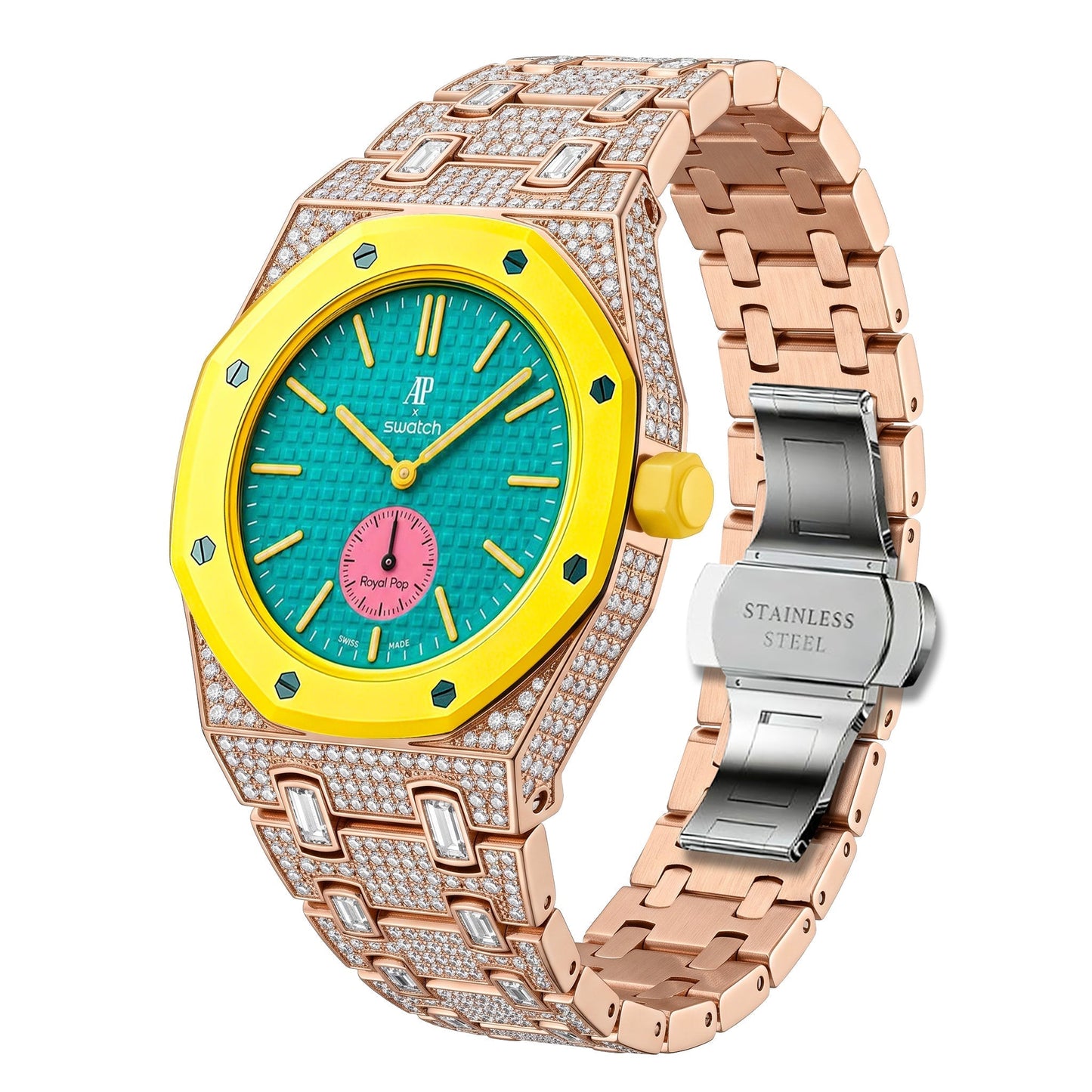 [Sophire]Royal Oak Pop Exclusive Bioceramic Case & Bioceramic Strap Full Diamond