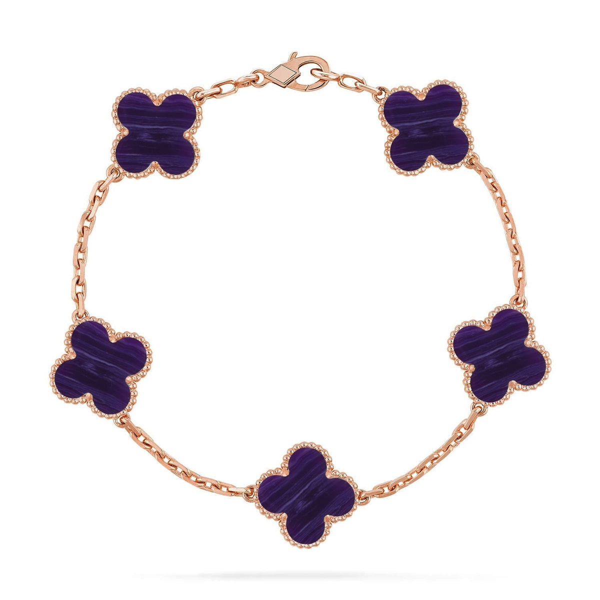 [Sophire Jewelry ]CLOVER 5 MOTIF PURPLE STRIPES BRACELET COLLECTION