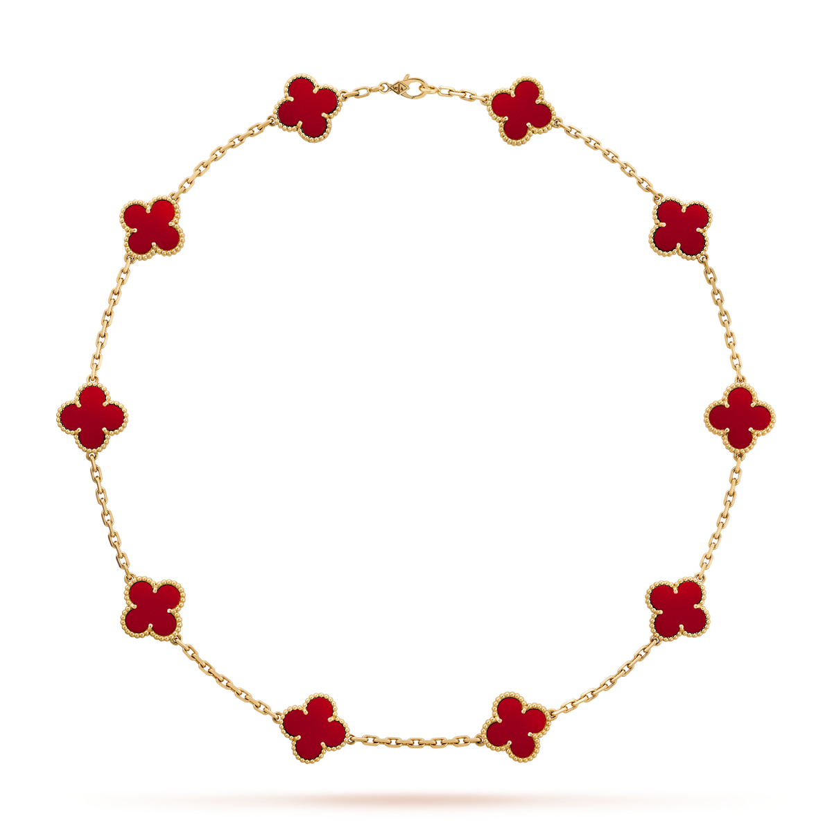 [Sophire Jewelry ]CLOVER 10 MOTIFS CARNELIAN NECKLACE