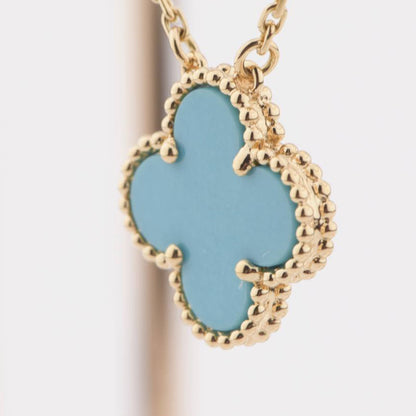 [Sophire Jewelry ]CLOVER 15MM VINTAGE TURQUOISE NECKLACE