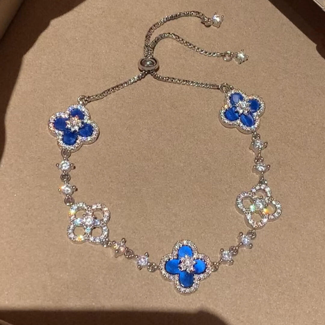 [Sophire Jewelry ]CLOVER 5 MOTIF PINK BLUE RED WHITE BRACELET