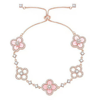 [Sophire Jewelry ]CLOVER 5 MOTIF PINK BLUE RED WHITE BRACELET