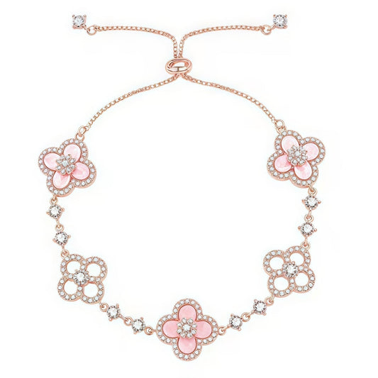 [Sophire Jewelry ]CLOVER 5 MOTIF PINK BLUE RED WHITE BRACELET