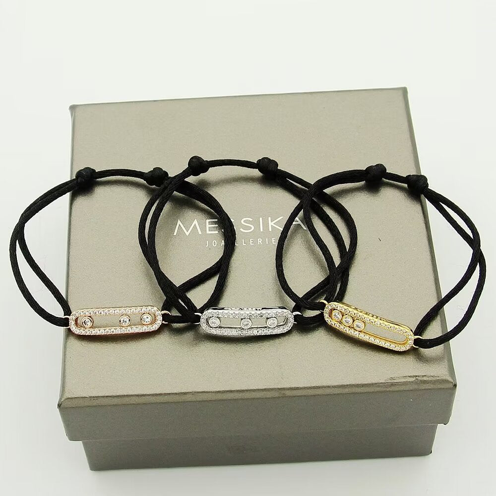 [Sophire Jewelry]Messika Care(s) pink cord pavé bracelet