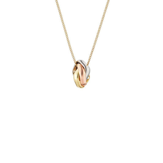 [Sophire]TRI-COLOR SQUARE RING NECKLACE