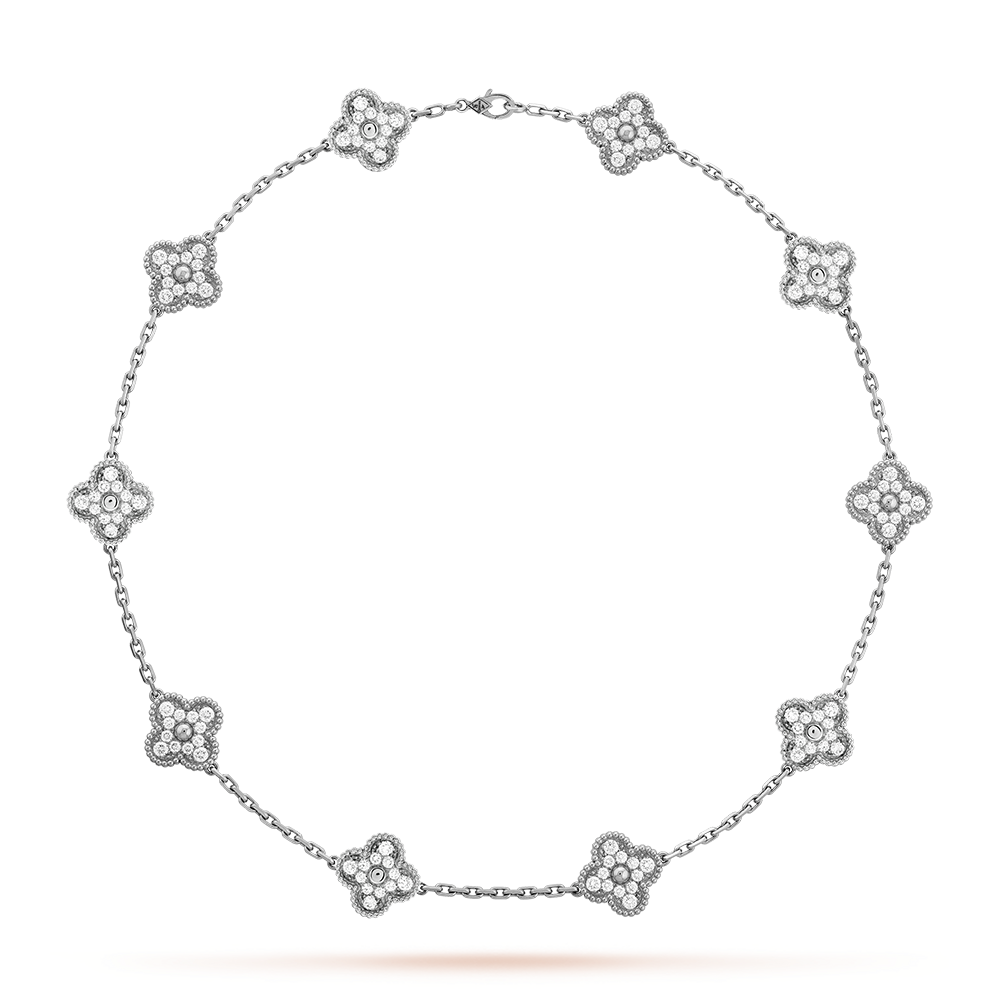 [Sophire Jewelry ]CLOVER 10 MOTIFS DIAMOND NECKLACE