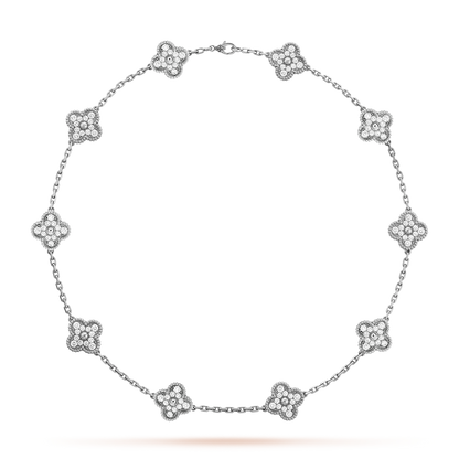 [Sophire Jewelry ]CLOVER 10 MOTIFS DIAMOND NECKLACE