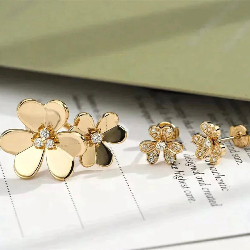 [Sophire Jewelry ]CLOVER COMOS GOLD DIAMOND RING