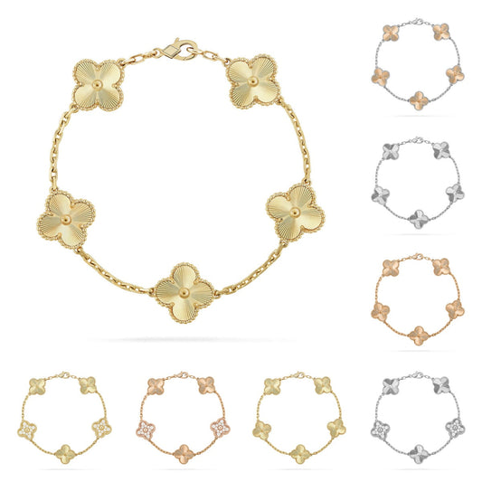 [Sophire]LUCKY CLOVER 5-MOTIF BRACELET - LASER COLLECTION