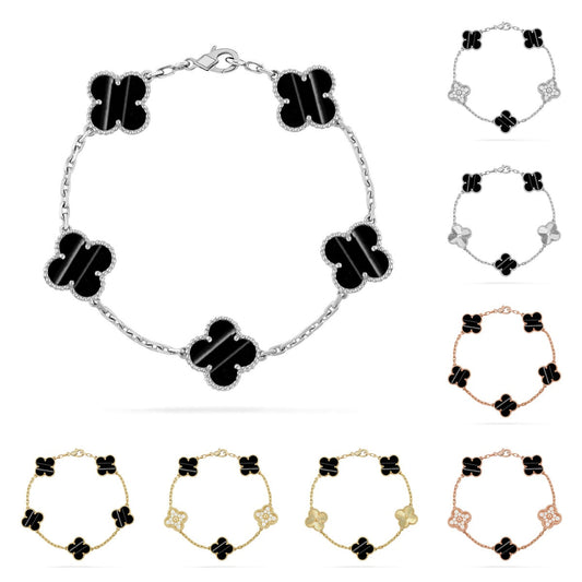 [Sophire]LUCKY CLOVER 5-MOTIF BRACELET - PULSE STONE COLLECTION