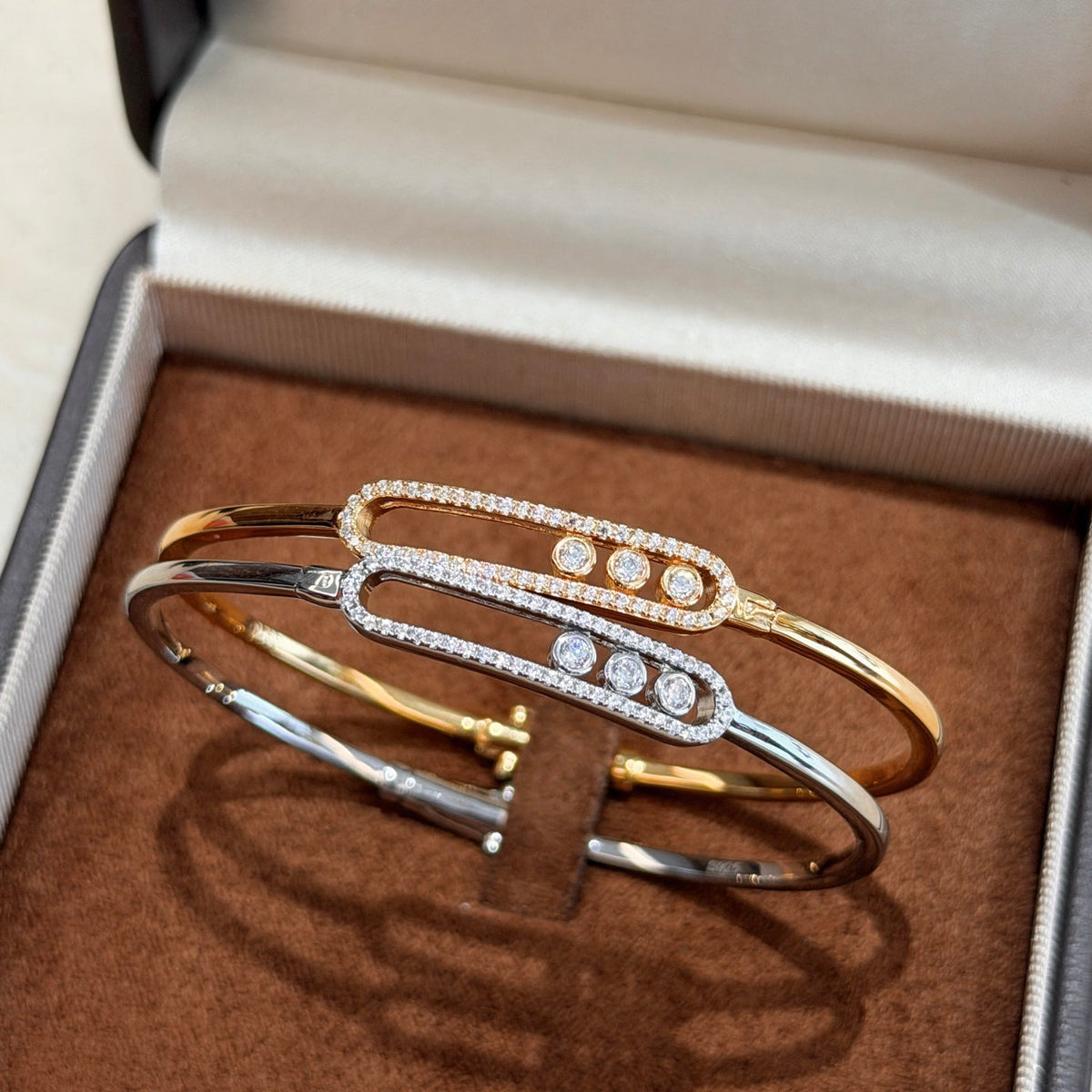 [Sophire Jewelry]Move Pavé Diamond Bangle Bracelet M