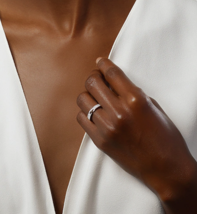 [Sophire Jewelry ]ALLIANCE LIENS VIDENCE PAVED DIAMOND 4MM RING