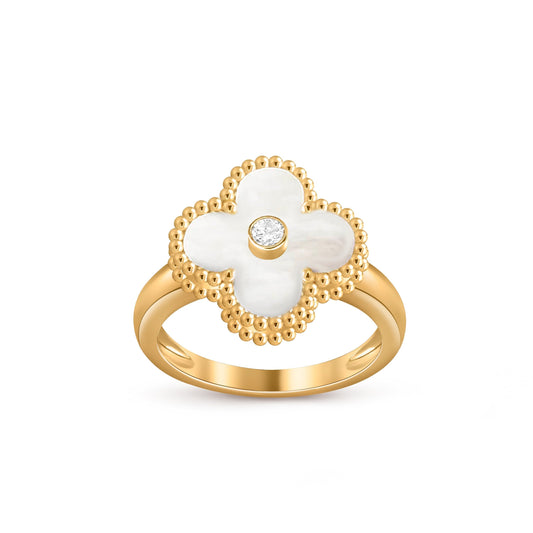 [Sophire]LUCKY CLOVER DIAMOND-ACCENT GOLD RING COLLECTION