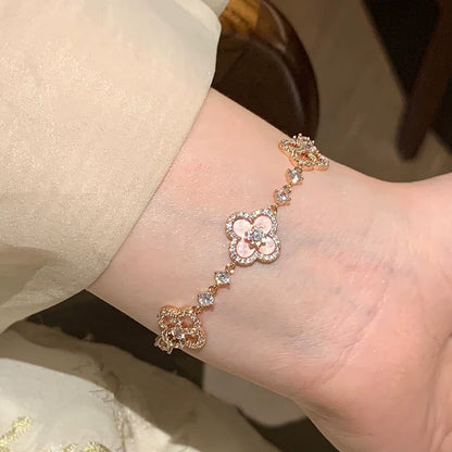[Sophire Jewelry ]CLOVER 5 MOTIF PINK BLUE RED WHITE BRACELET