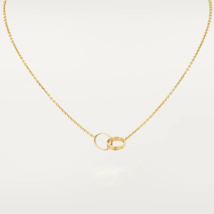 [Sophire Jewelry ]LOVE NECKLACE DOUBLE RING GOLD