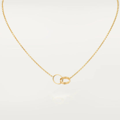 [Sophire Jewelry ]LOVE NECKLACE DOUBLE RING GOLD