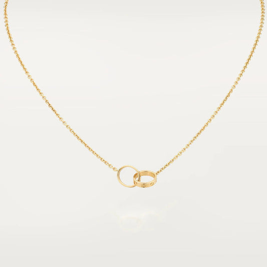 [Sophire Jewelry ]LOVE NECKLACE DOUBLE RING GOLD