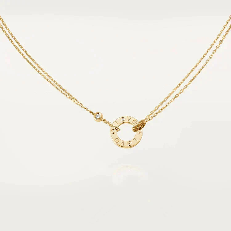 [Sophire Jewelry ]LOVE NECKLACE 16MM 2 DIAMONDS