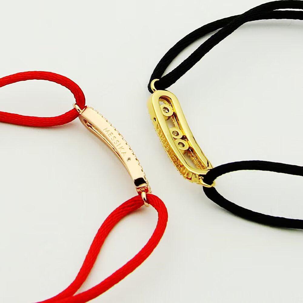 [Sophire Jewelry]Messika Care(s) pink cord pavé bracelet