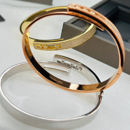 [Sophire Jewelry]Move Noa Rose Gold Pavé Diamond Bangle Bracelet