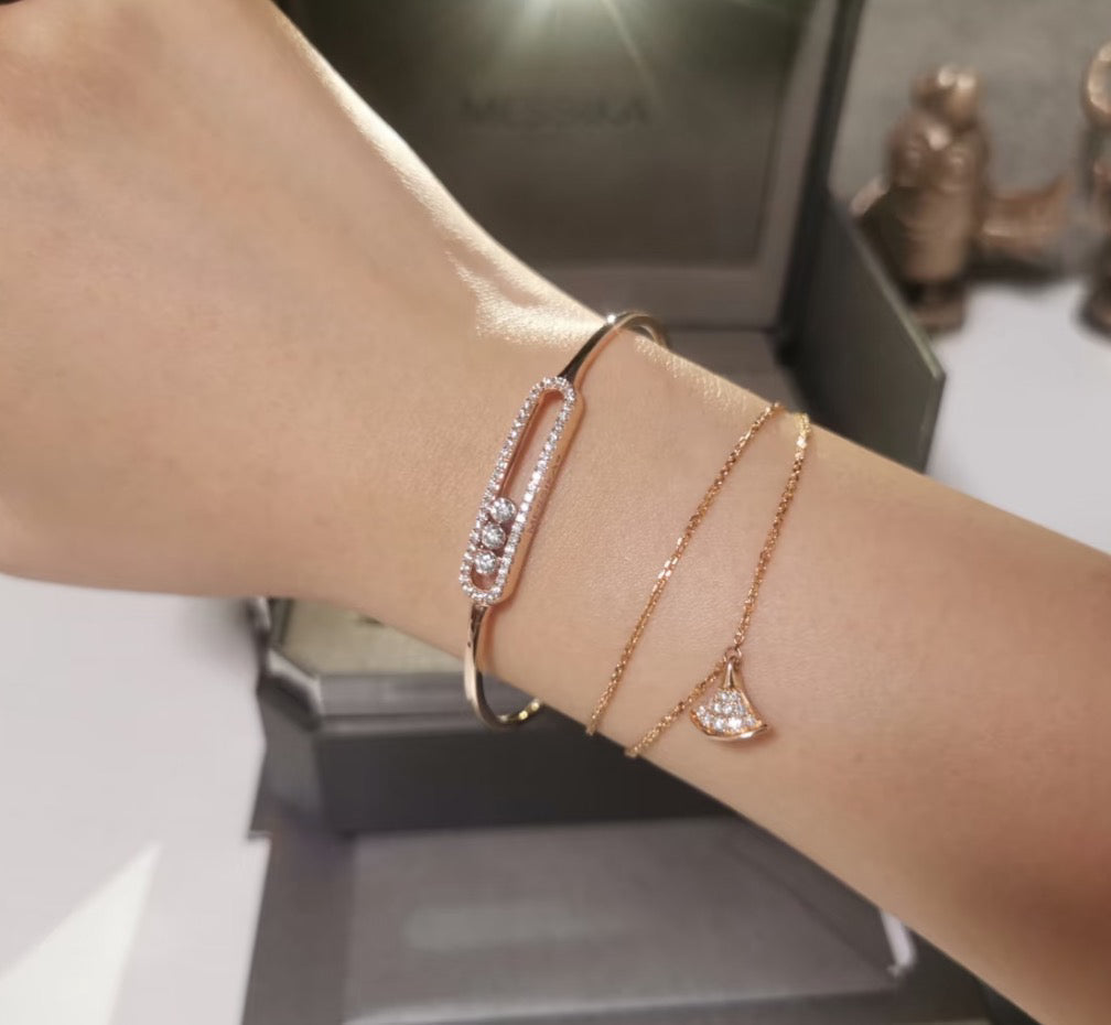 [Sophire Jewelry]Move Pavé Diamond Bangle Bracelet M