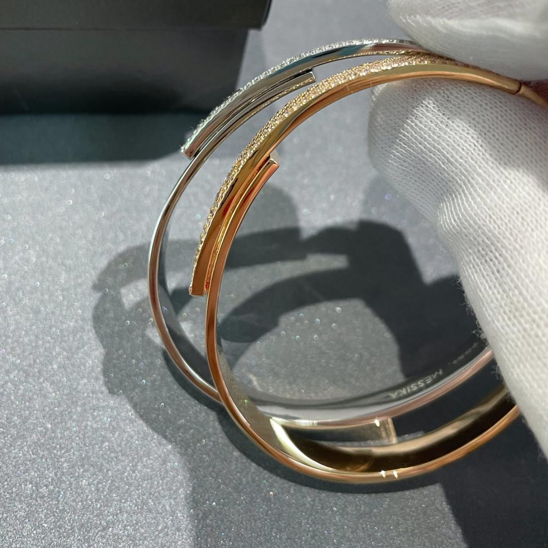 [Sophire Jewelry]Move Noa Rose Gold Pavé Diamond Bangle Bracelet