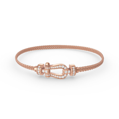 [Sophire Jewelry ]FORCE SMALL HORSESHOE  DIAMOND CHAIN ROPE BRACELET