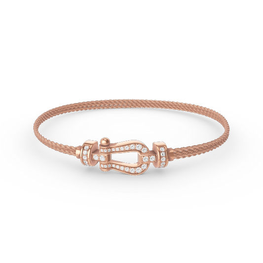 [Sophire Jewelry ]FORCE SMALL HORSESHOE  DIAMOND CHAIN ROPE BRACELET