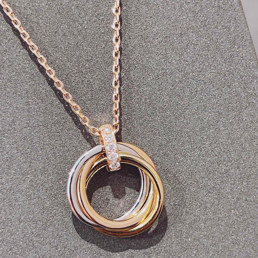 [Sophire Jewelry ]TRINITY NECKLACE GOLD  DIAMONDS