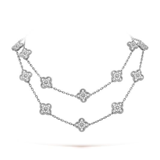 [Sophire Jewelry ]CLOVER 20 MOTIFS DIAMOND SILVER