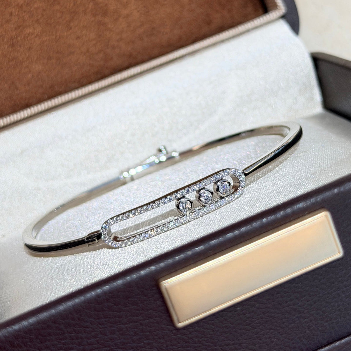 [Sophire Jewelry]Move Pavé Diamond Bangle Bracelet M