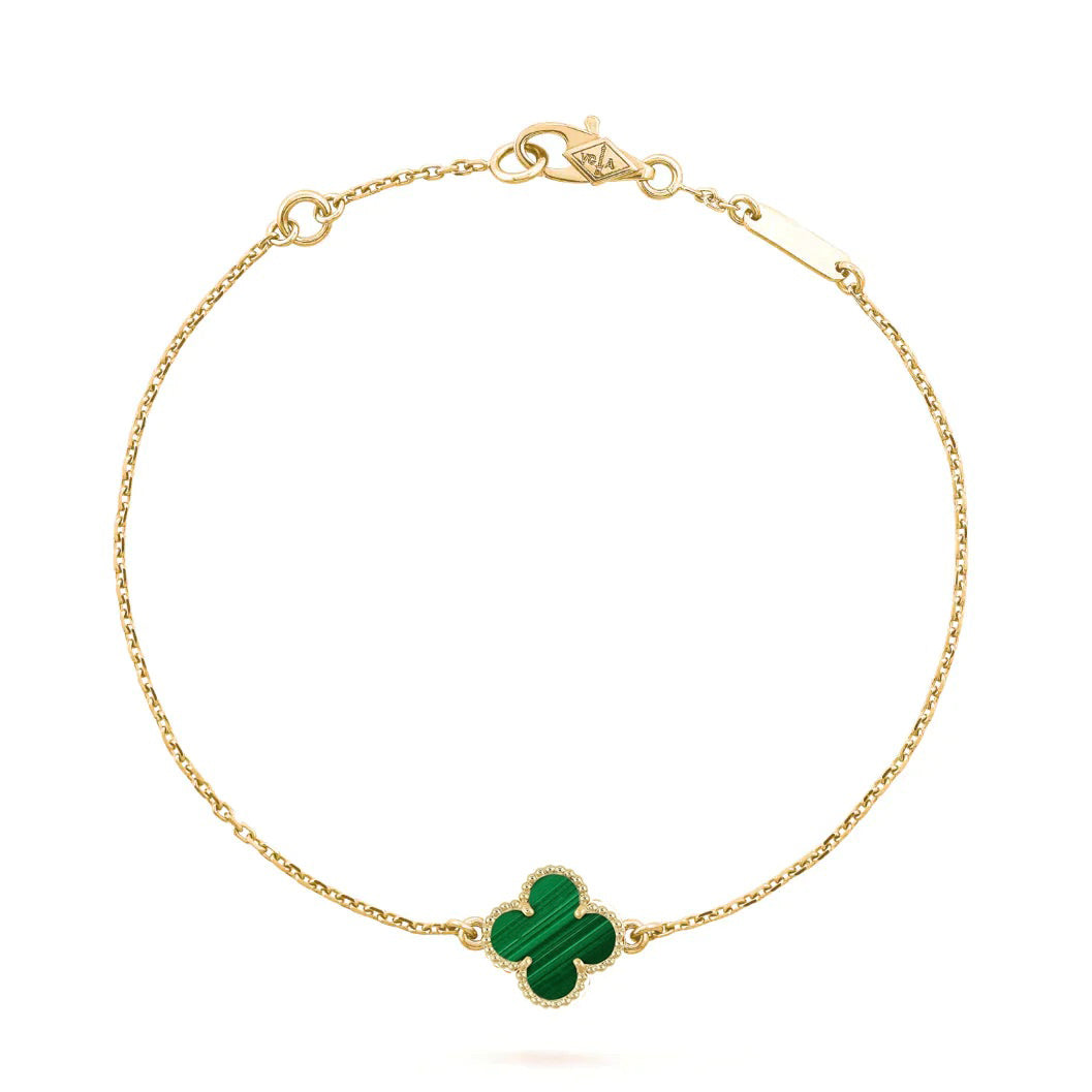 [Sophire Jewelry ]CLOVER BRACELET MALACHITE 1 MOTIF