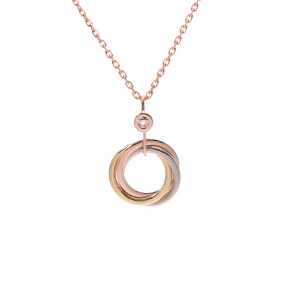 [Sophire Jewelry ]TRINITY SILVER GOLD PINK GOLD NECKLACE