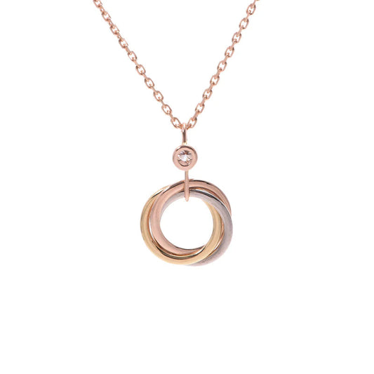 [Sophire Jewelry ]TRINITY SILVER GOLD PINK GOLD NECKLACE