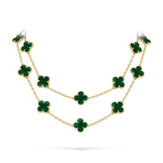[Sophire]CLASSIC 20-MOTIF LUCKY CLOVER LONG NECKLACE GOLD COLLECTION