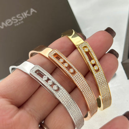 [Sophire Jewelry]Move Noa Rose Gold Pavé Diamond Bangle Bracelet