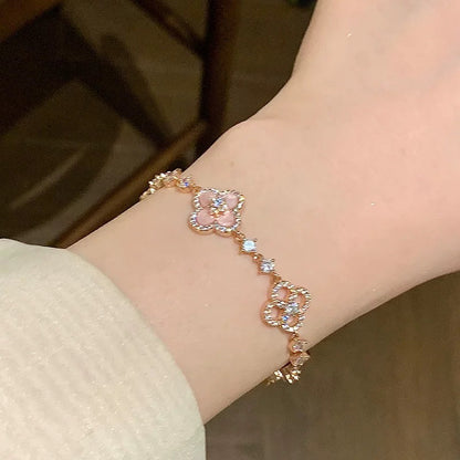 [Sophire Jewelry ]CLOVER 5 MOTIF PINK BLUE RED WHITE BRACELET