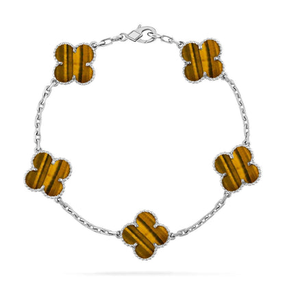 [Sophire Jewelry ] CLOVER 5 MOTIFS TIGER EYE BRACELET COLLECTION