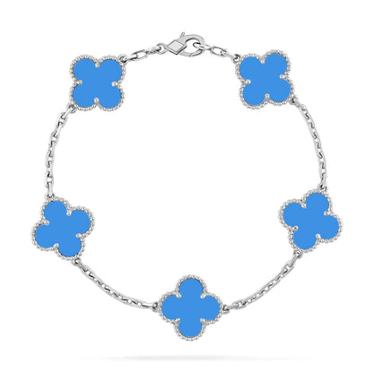 [Sophire Jewelry ] CLOVER 5 MOTIF BLUE AGATE BRACELET COLLECTION