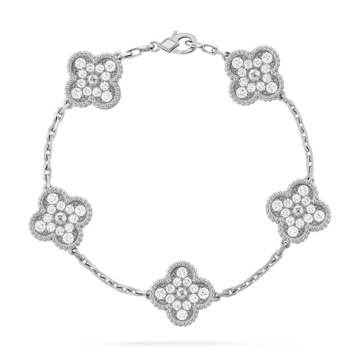 [Sophire Jewelry ] CLOVER 5 MOTIF FULL DIAMOND BRACELET COLLECTION