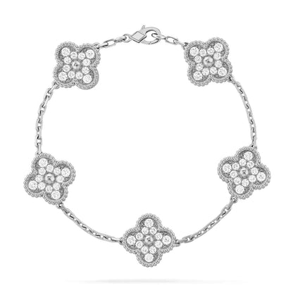 [Sophire Jewelry ] CLOVER 5 MOTIF FULL DIAMOND BRACELET COLLECTION