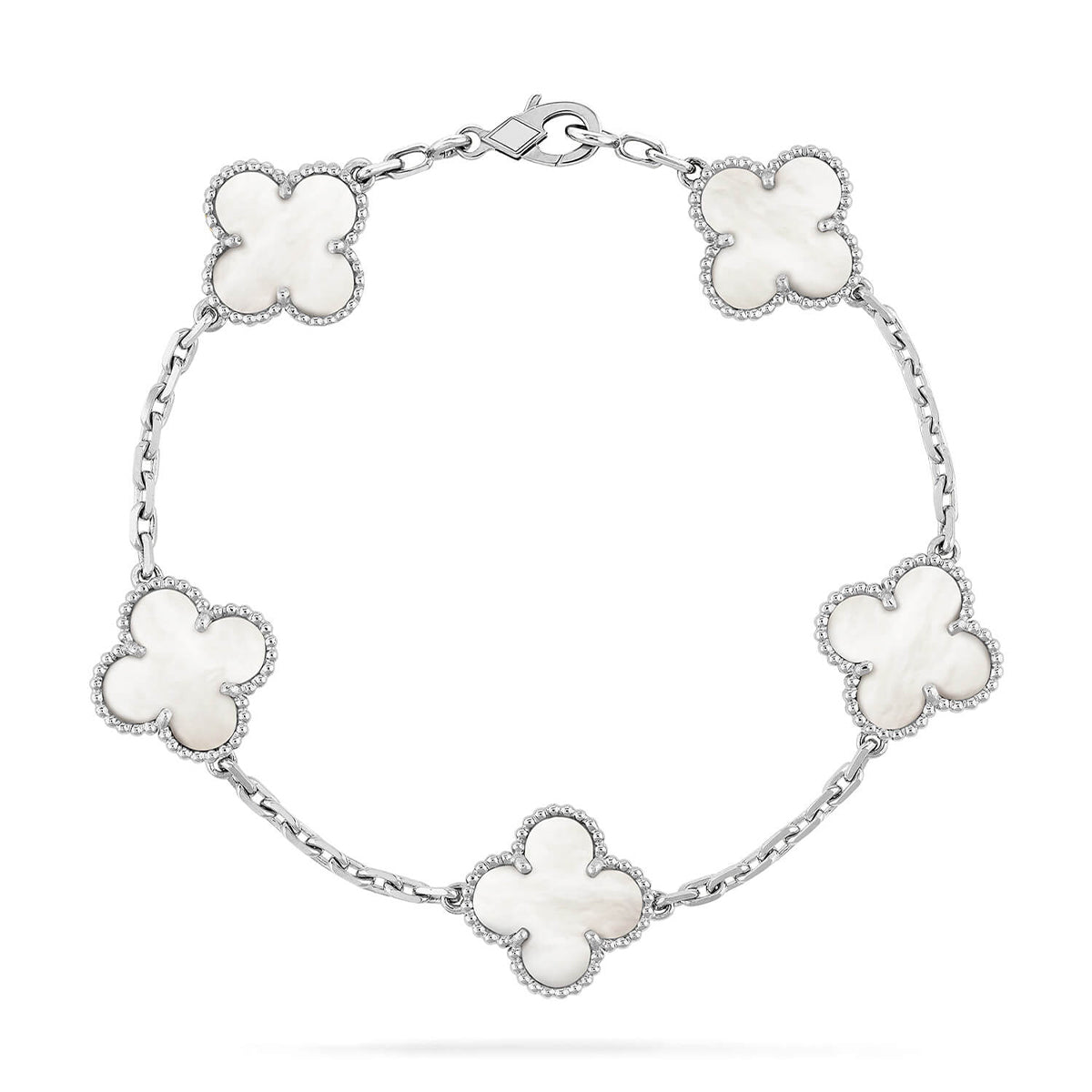 [Sophire Jewelry ]CLOVER WHITE PEARL MOP 5 MOTIF BRACELET COLLECTION