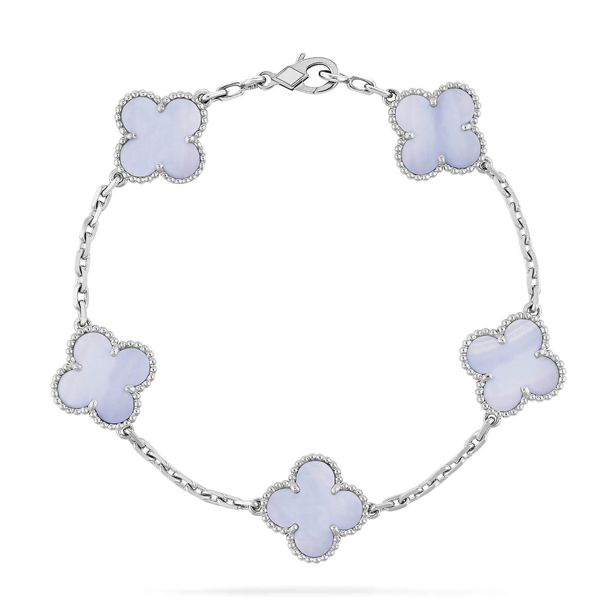 [Sophire Jewelry ] CLOVER 5 MOTIF PURPLE CHALCEDONY BRACELET COLLECTION